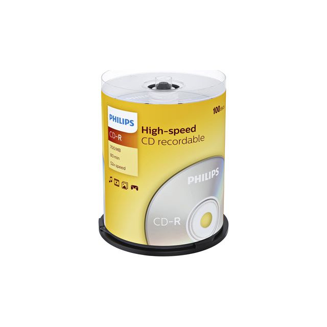 Philips - CD -R Philips 80min 700 Mo 52x SP (100) | Fuseau une pièce de 100