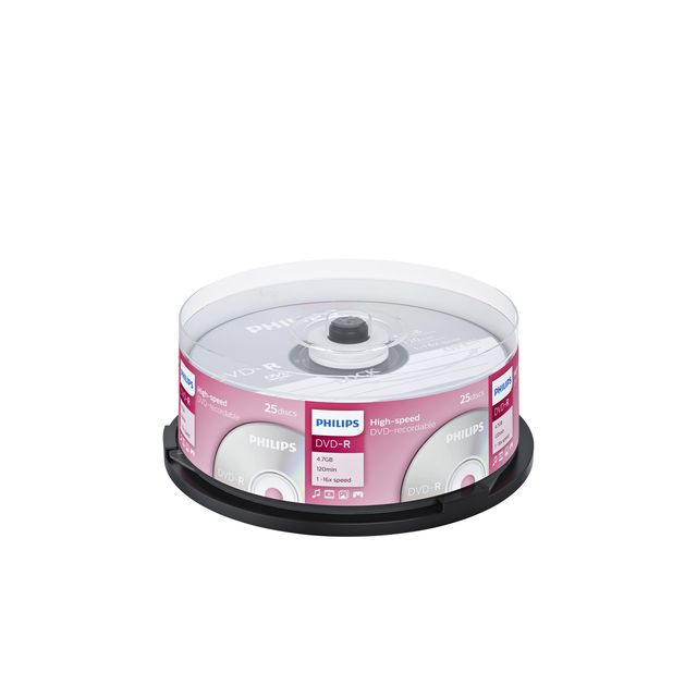 Philips -  Dvd-r  4.7gb 16x sp (25) | 15 stuks