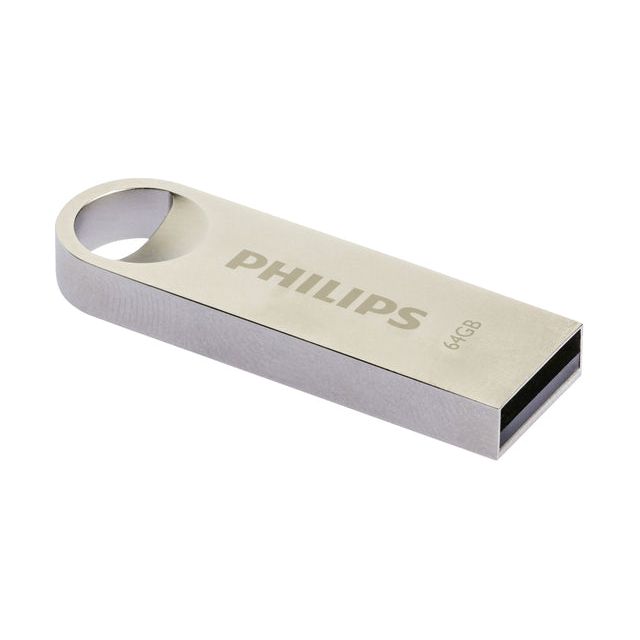 Philips - USB Stick 2.0 Philips Moon Vintage Silver 64 Go | Blister une pièce 1 | 10 morceaux