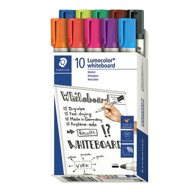 Staedtler - Rotulador para pizarra Lumocolor 351 juego de 10 piezas surtidas
