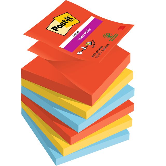 Post-it - Bloc-notes z-notes r330 super sticky play | 12 pièces