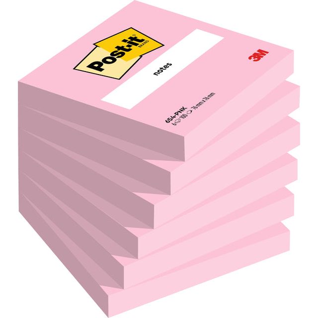 Post-it-Memolok 3M Post-it 654 76x76mm rose | Prendre un 6 morceau