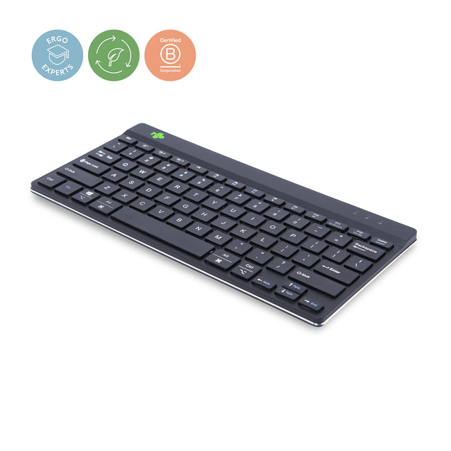 R-Go Tools -  Ergonomisch toetsenbord R-Go Compact Break, compact toetsenbord met pauzesoftware, QWERTY (US), Bluetooth, zwart