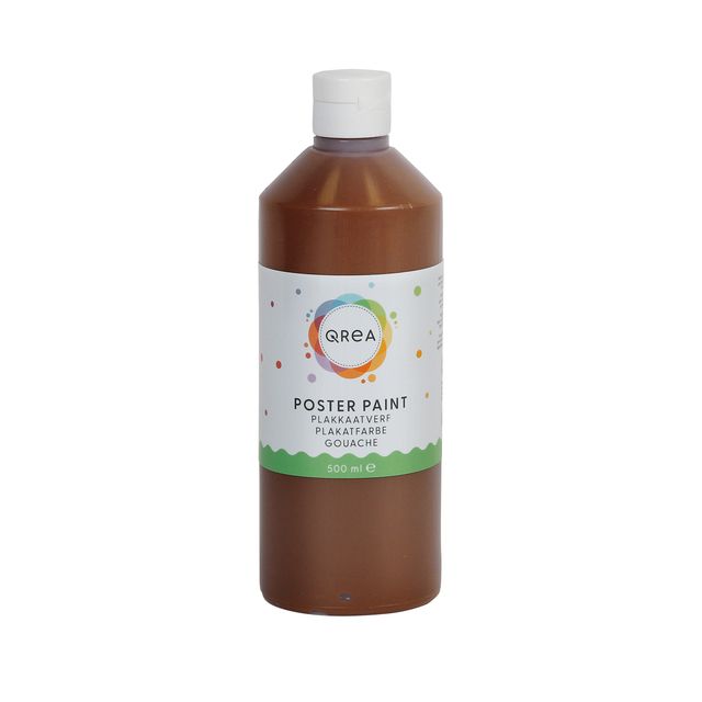 Qrea -  Plakkaatverf donkerbruin 500ml