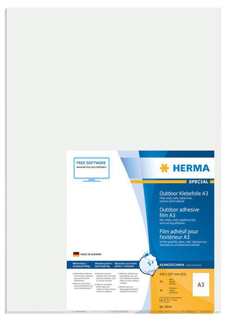 HERMA - Label 9544 297x420mm weatherproof white 40 pieces