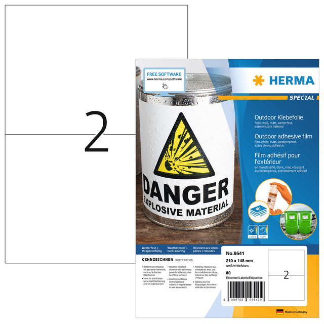 Herma - Herma 9541 Label 210x148mm Wetterfolie Wt | Pack von 40 Blättern