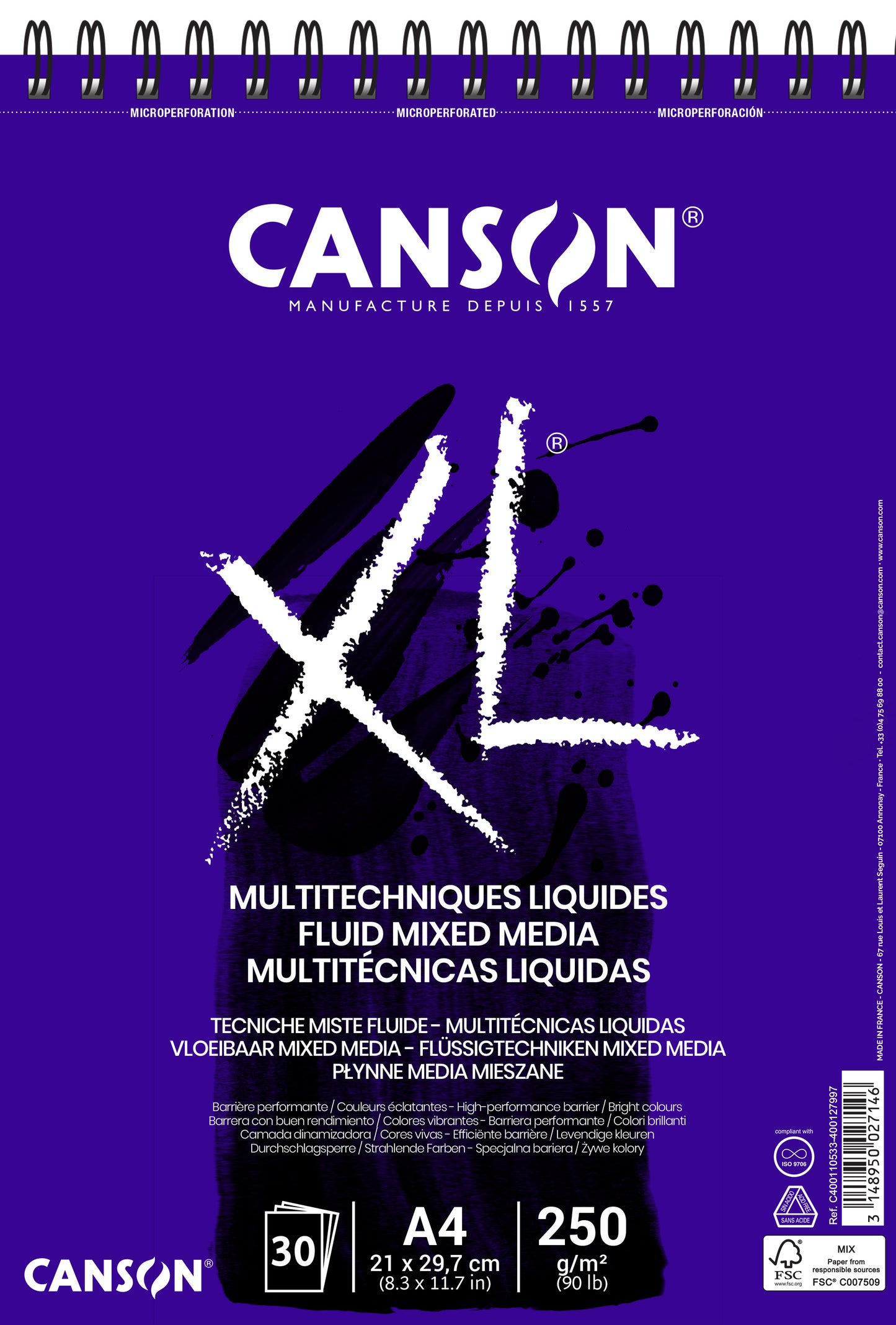 Canson -  Mixed mediapapier  xl 250gr a4 extra wit | 5 stuks