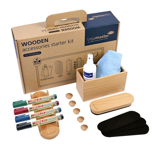 Legamaster - Accesorio de pizarra para kit de MADERA 17 piezas