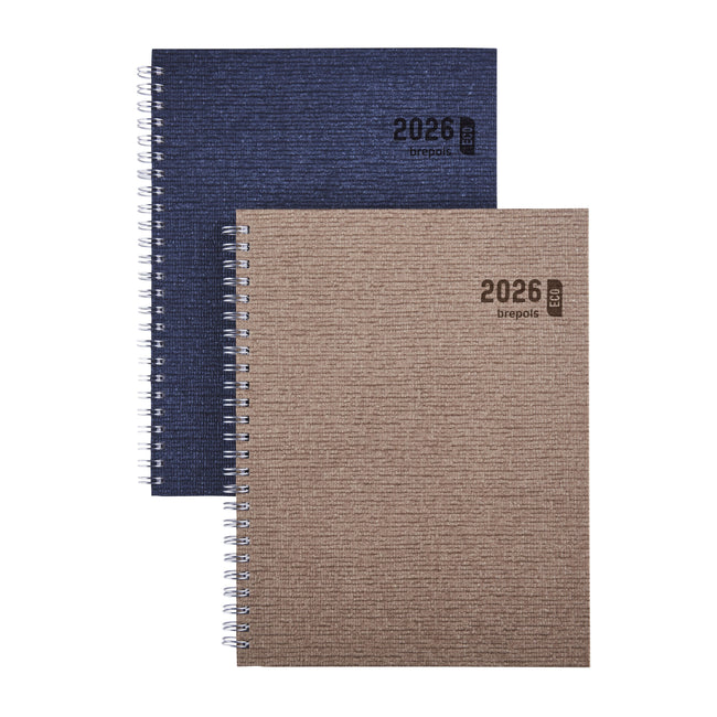 Brepols - Agenda 2026 Ecotiming Kazar 7 days/2 pages spiral assorted