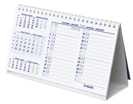 Brepols - Calendrier mensuel de bureau 2026 210x125mm