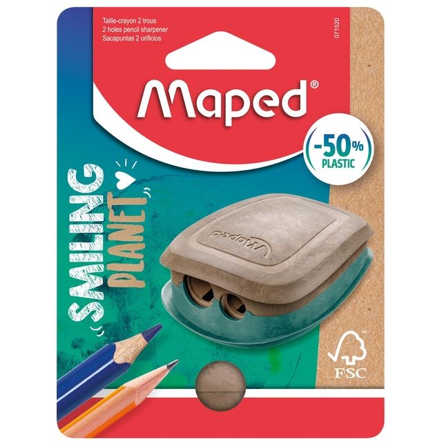 Maped - Pencil sharpener Smiling Planet 2-hole