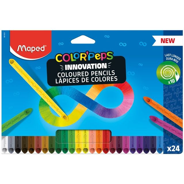 Maped - Color'Peps Infinity Colored Crayon, 24 crayons