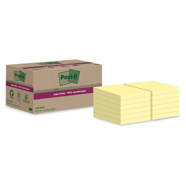 Post-it-Memolok 3M Post-it 622 RSS12CY 47.6x47.6 mm jaune | Box a 12 pièces