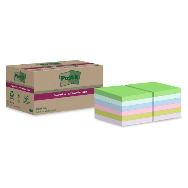 Post-it-Memolok 3M Post-it 622 RSS12COL 47.6X47.6 ASS.KL | Box a 12 pièces