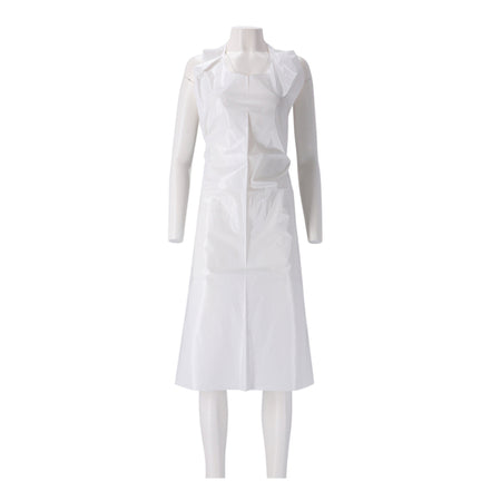CMT - Delantal 125x80cm 25mu rugoso en rollo PE blanco 100 piezas