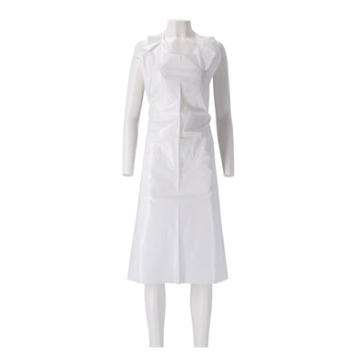 CMT - Apron 125x80cm 25mu roughened on roll PE white 100 pieces