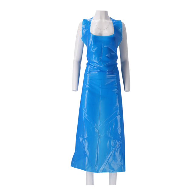 CMT - Grembiule 125x80 cm 25mu irruvidito su rotolo PE blu 100 pezzi