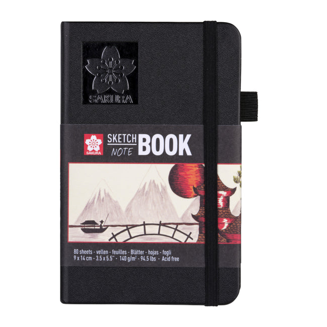 Sakura -  Schetsboek 80 witte vellen 90x140mm zwart