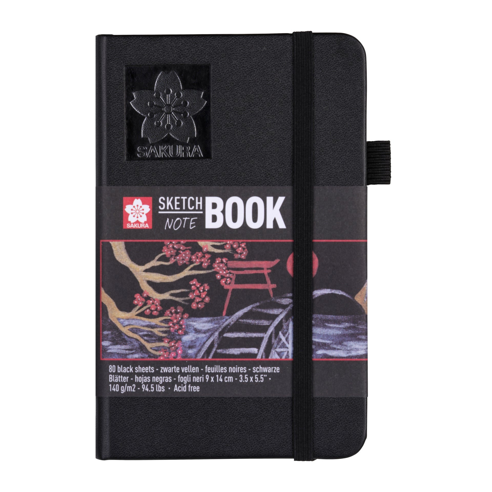 Sakura - Sketchbook 80 black sheets 140gr 90x140mm black