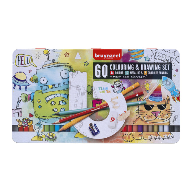 Bruynzeel - Drawing set young artists set of 60 pieces assorted | 4 pieces