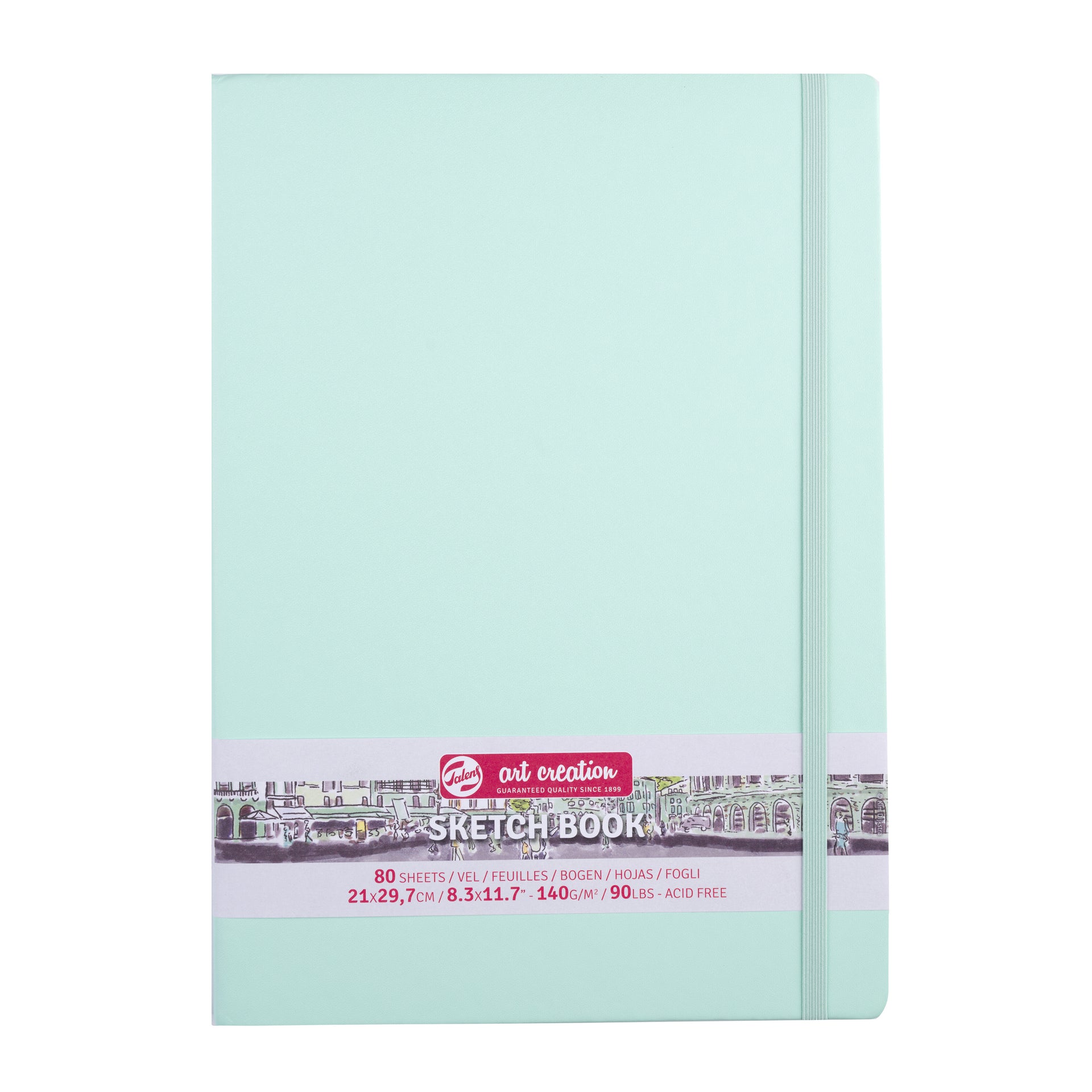 Talens - Sketchbook Art Creation 80 hojas blancas 140gr 210x297mm menta fresca | 5 piezas