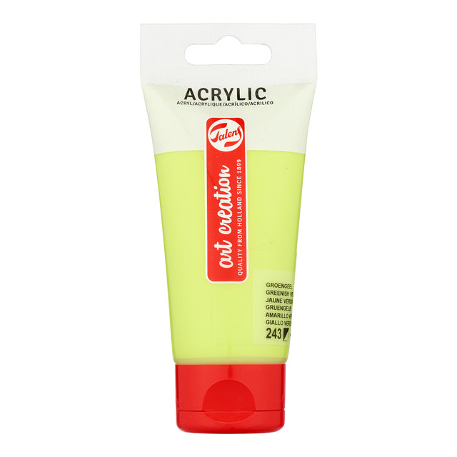 Talens Art Creation -  Acrylverf tac 243 groengeel tube 75ml | 3 stuks