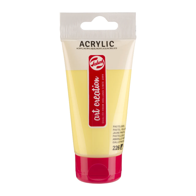 TALENS Création d'art - Paint acrylique TAC 226 Tube jaune pastel 75 ml | Tube A 75 millilitre | 3 pièces