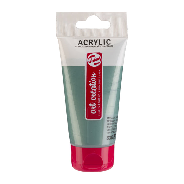 Talens Art Creation - Pintura acrílica Art Creation 836 verde metalizado tubo de 75ml