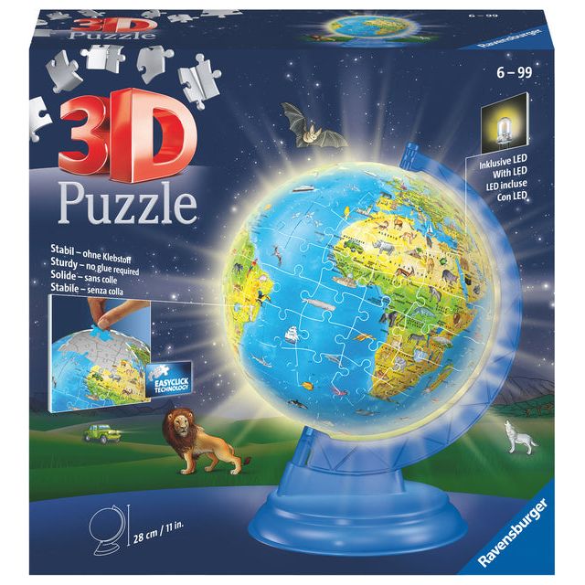 Ravensburger - 3D puzzel Globe Night Edition XXL 54 stuks