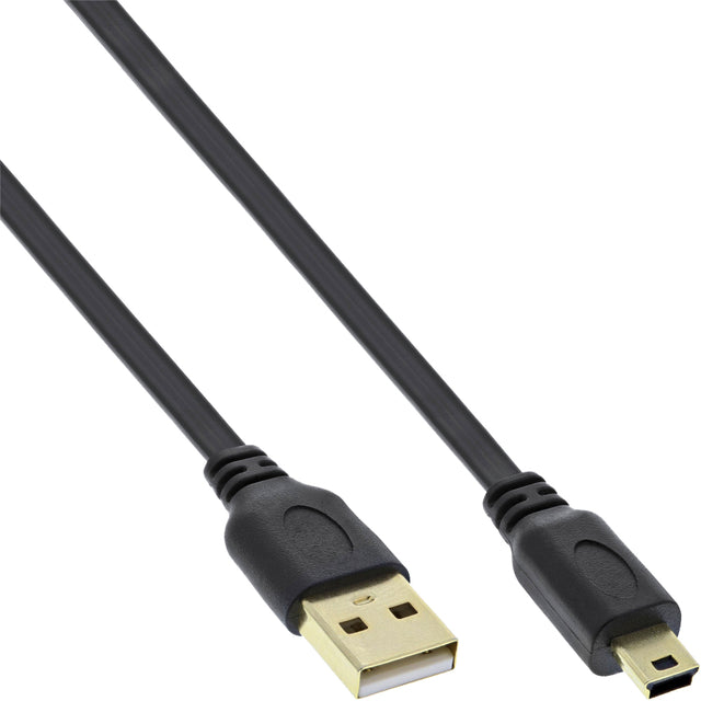InLine -  Kabel InlLne USB-A mini-B 2.0 platte kabel 2 meter zwart