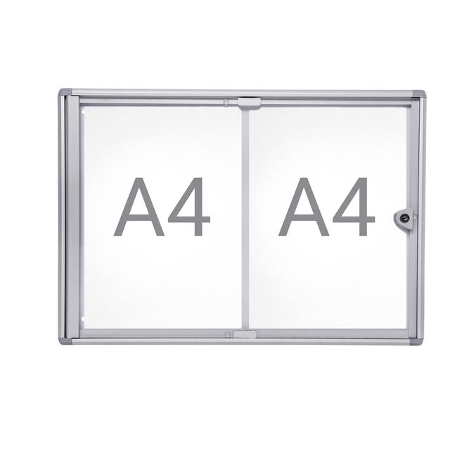 MAUL - Pizarra blanca extraplana de pared interior 2xA4 con cerradura