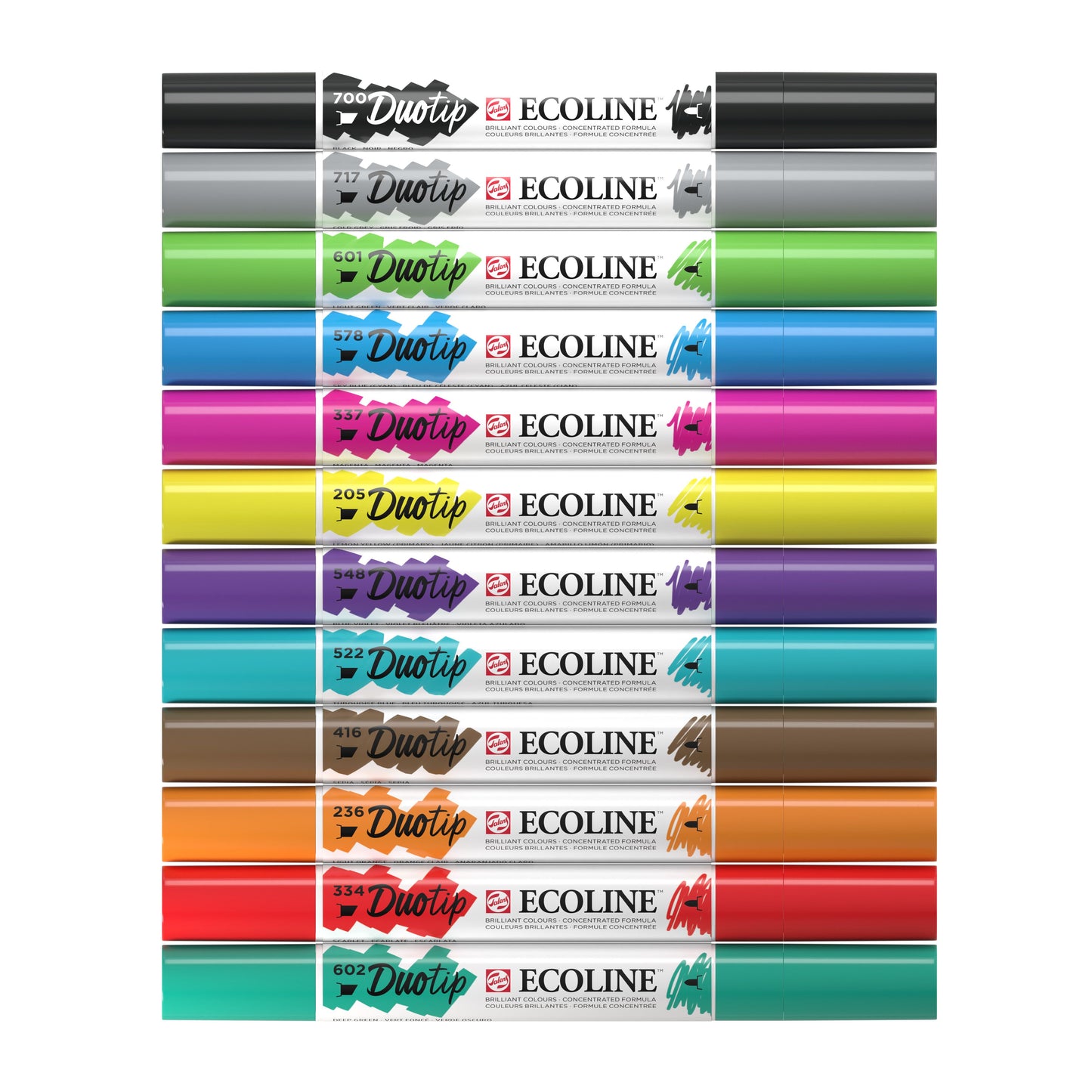 Talens - Duotip Ecoline set 12 pezzi basic | 3 pezzi
