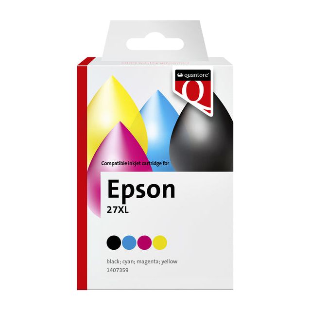 Quantore - Inktcartridge epson 27xl zwart+3kleur | 12 stuks