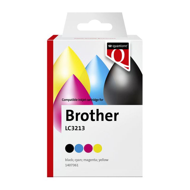 Quantore - Inkcartridge Brother LC3213 Black + 3 Couleur | 4 pièces | 12 pièces