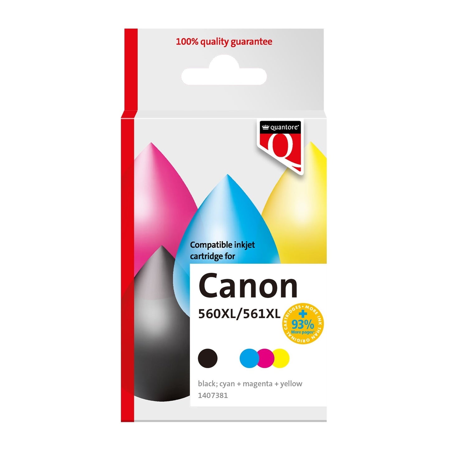 Quantore - Ink cartridge alternative for PG560XL CL561XL black + colors | 12 pieces
