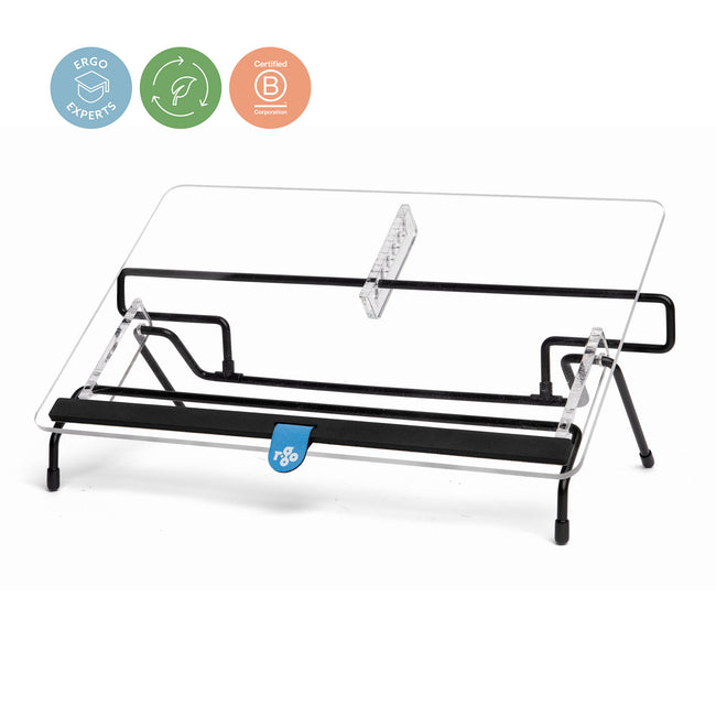 R-Go Tools -  Documenthouder R-Go Flex Read, ergonomisch, met soft foam polssteun, transparant acrylaat