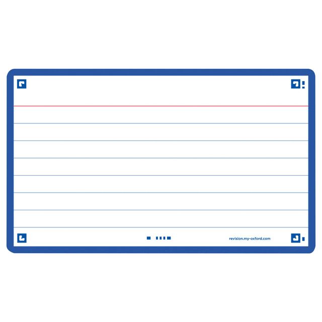 Oxford - Flashcard OXF 2.0 75x125mm 80vel 250gr Ligne bleu | Retrait de 80 feuilles