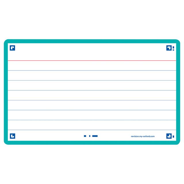 Oxford - Flashcard 2.0 75x125mm 80 fogli 250gr linea menta