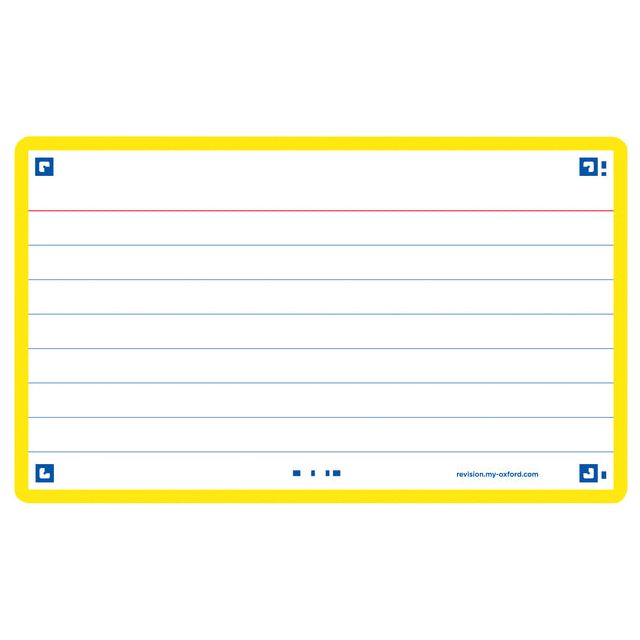 Oxford - Flashcard Oxf 2.0 75x125mm 80vvvel 250gr Linie Gelb | Schrumpfung von 80 Blättern