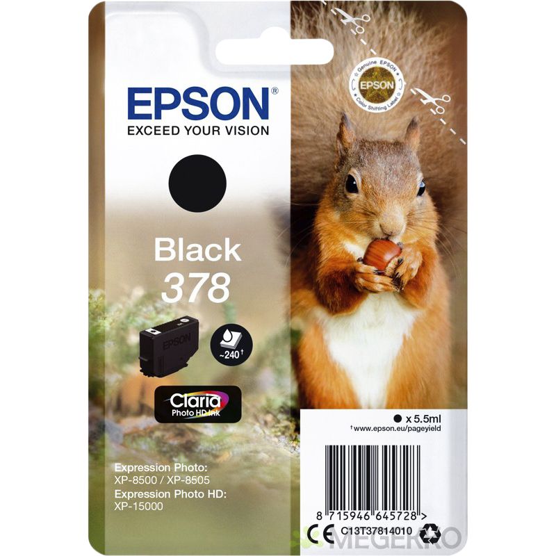 Epson - Cartucho de tinta 378 T3781 negro