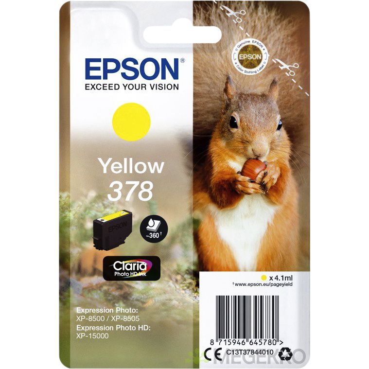 Epson - Cartucho de tinta 378 t3784 amarillo