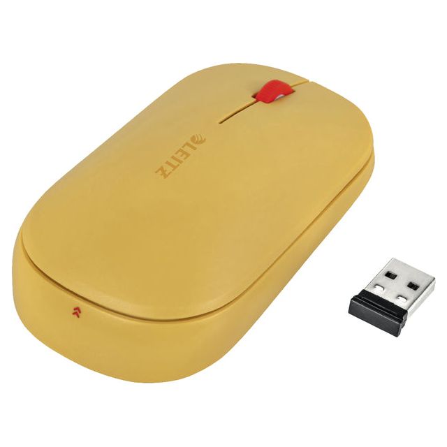 Leitz - souris sans fil confortable souris chaude jaune