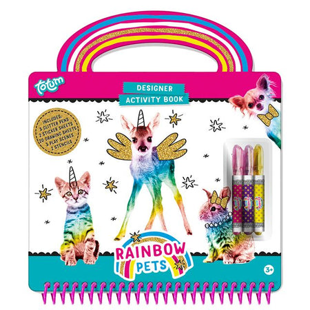 Totum - Libro di attività designer Rainbow Pets | 6 pezzi