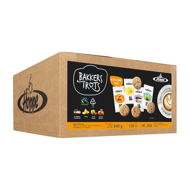 Hoppe - Biscuits Bakkers Proud Fairtrade, Schachtel mit 120 Teilen