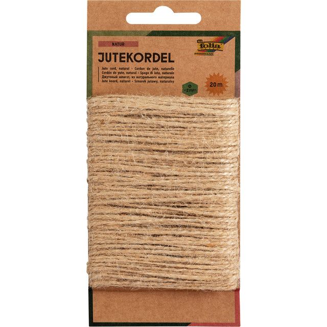 Folia Paper - Corde Jute Folia 20 mètres Naturel | 6 pièces