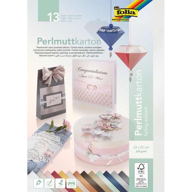 Folia Paper - Perle Cardboard Folia 2 côté 25x35 250gr 13V 13 kl