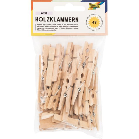 Folia Paper - Clothespin Folia 48 pieces three sizes of wood | 10 pieces