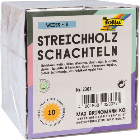 Folia Paper -  Luciferdoosjes folia klein 53x37x11mm 10 stuks wit