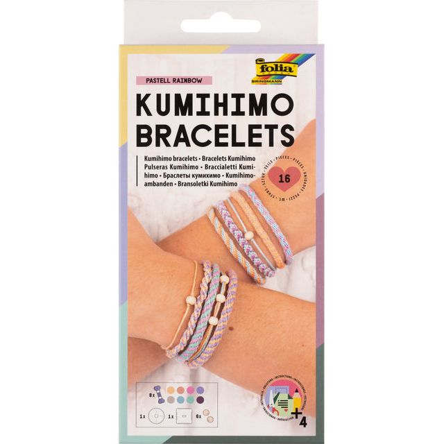 Folia Paper - Armband Set Folia Kumihimo inkl. 2 Discs 16 -Stück | 1 Blister | 4 Stück