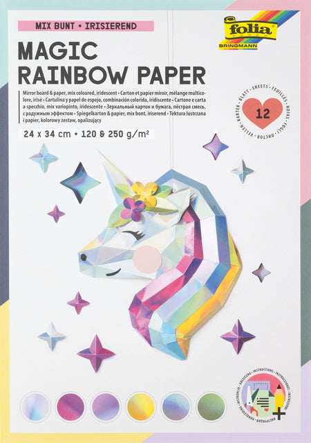 Folia Paper -  Regenboogpapier en karton folia 24x34 12vel 6tint